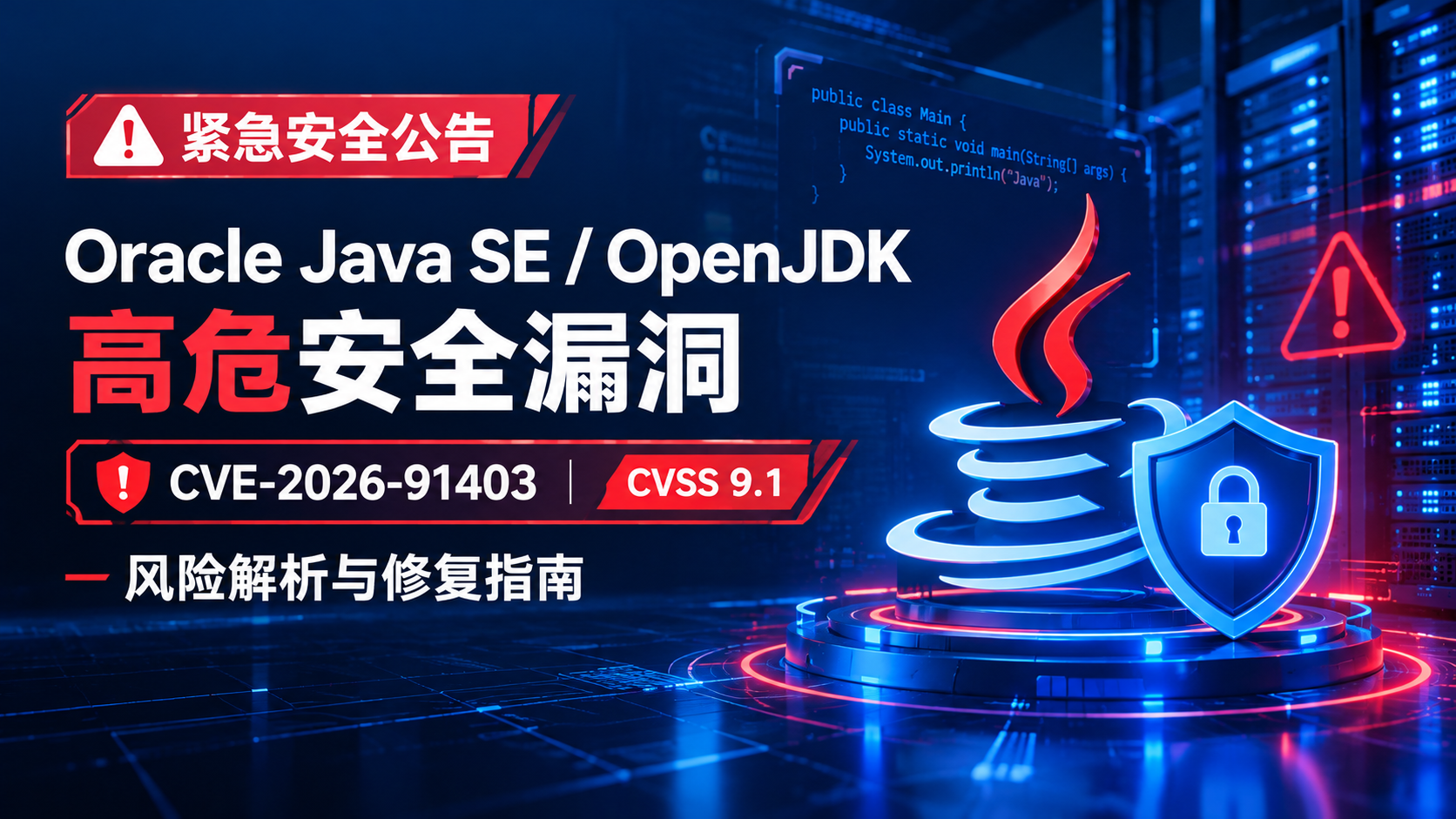【紧急安全公告】Oracle Java SE 与 OpenJDK 曝高危安全漏洞（CVE-2026-91403，CVSS 9.1）风险解析与修复指南