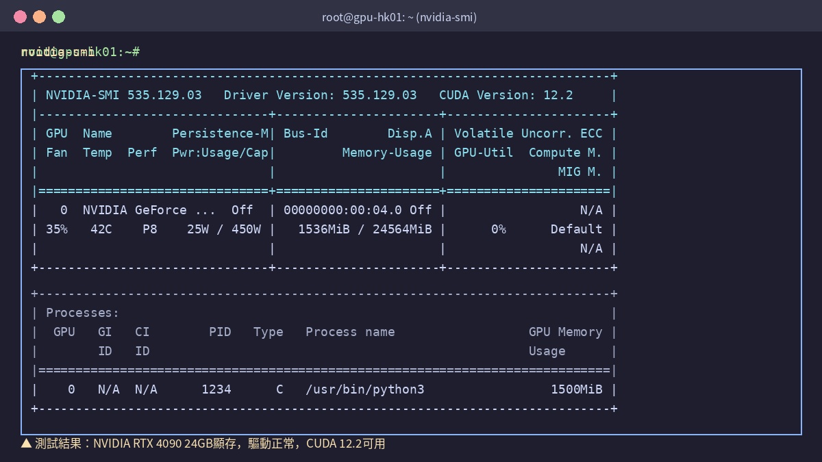nvidia-smi 顯卡資訊