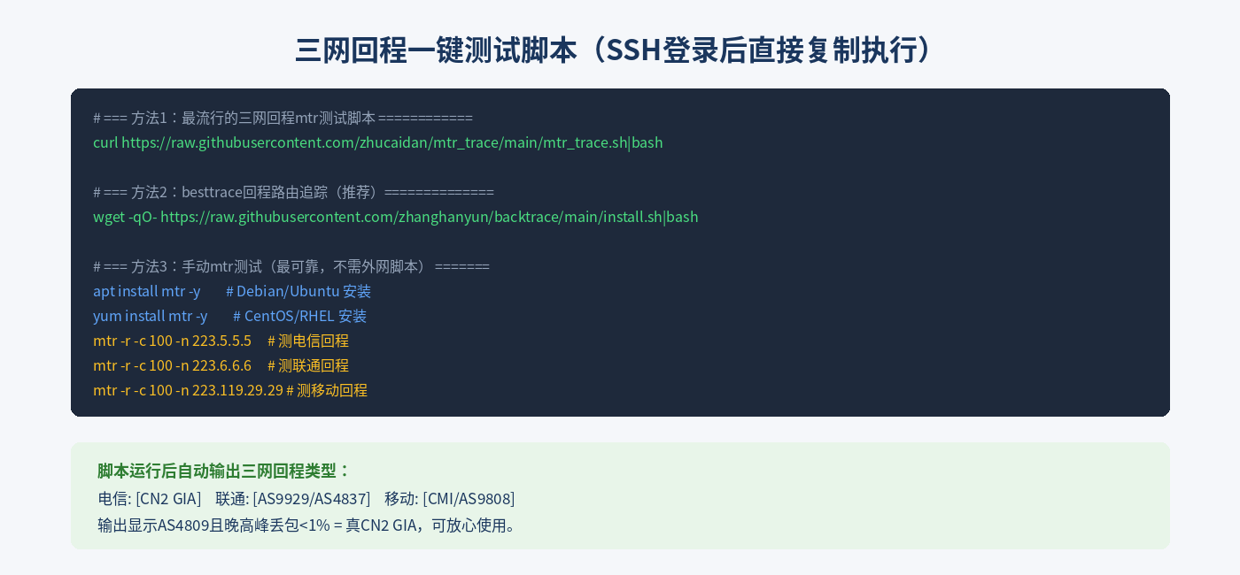 三网回程一键测试脚本