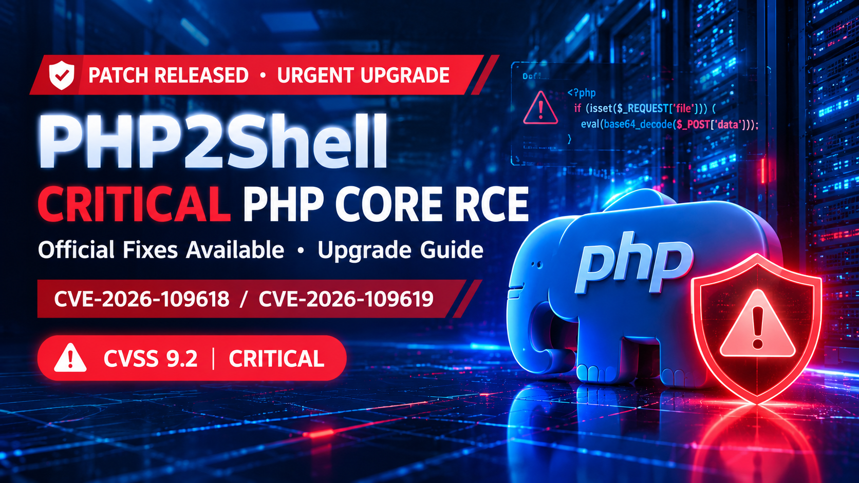 [Security Advisory Update] Official Patches Released for Critical PHP "PHP2Shell" RCE Vulnerabilities (CVE-2026-109618 & CVE-2026-109619, CVSS 9.2)