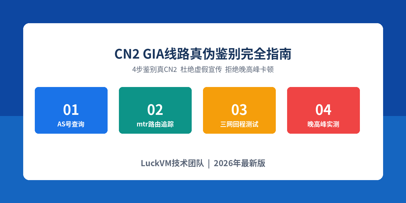 CN2 GIA线路真伪鉴别完全指南：4步教你识别真假CN2，杜绝晚高峰卡顿