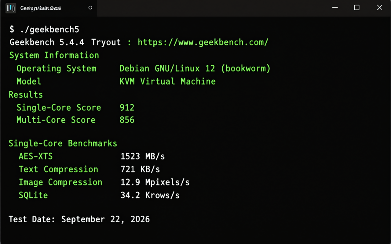 香港VPS Geekbench5跑分 LuckVM单核912分