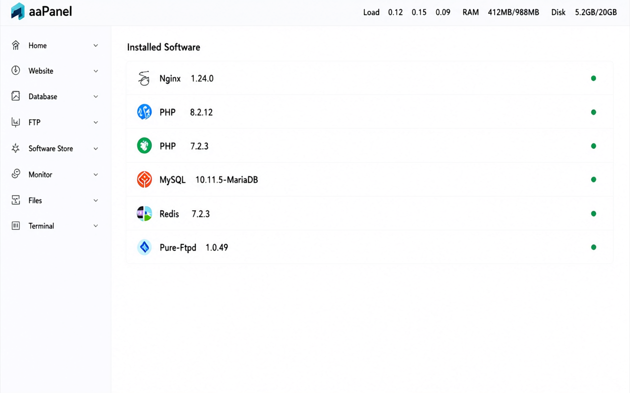 宝塔面板服务器环境 Nginx+PHP8.2+Redis