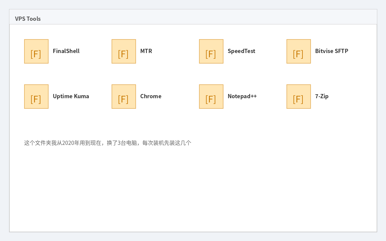 我电脑里的VPS工具文件夹 从2020年用到现在