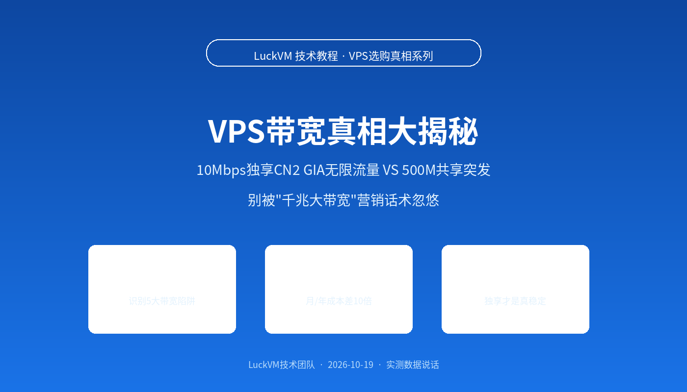 VPS带宽真相:10Mbps独享CN2 GIA无限流量 vs 500M共享,别被大带宽忽悠