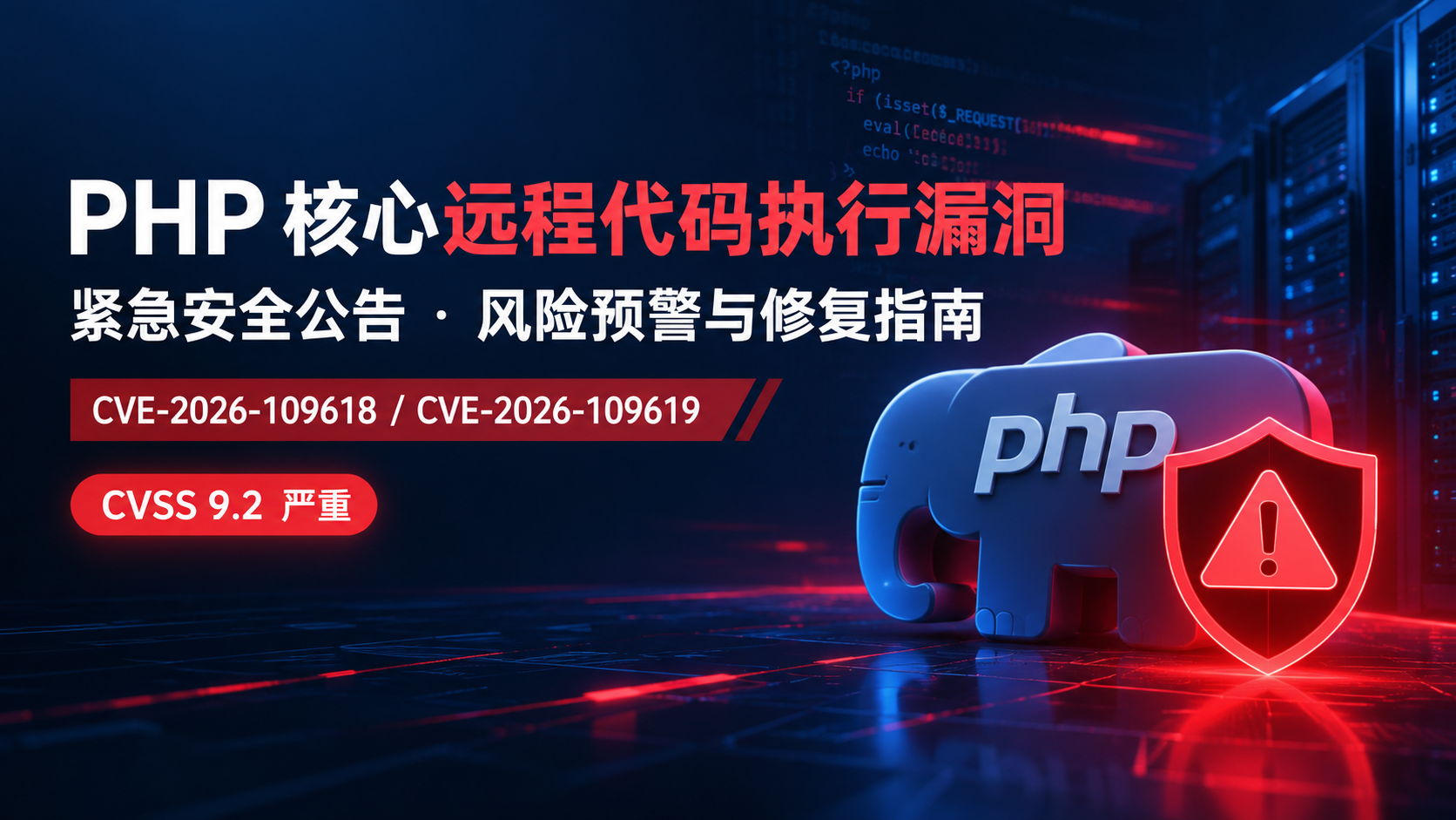 【紧急安全公告】关于 PHP 核心远程代码执行高危漏洞（CVE-2026-109618 / CVE-2026-109619，CVSS 9.2）的风险预警与修复指南
