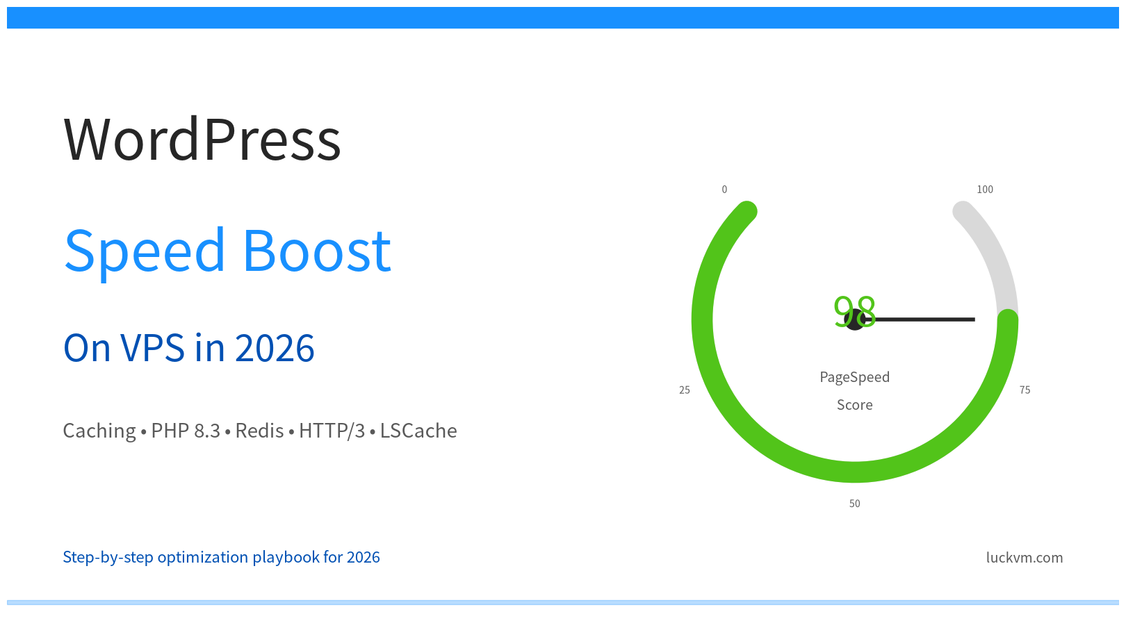 Speed up WordPress on VPS — 98 PageSpeed score with caching, PHP 8.3, and Redis